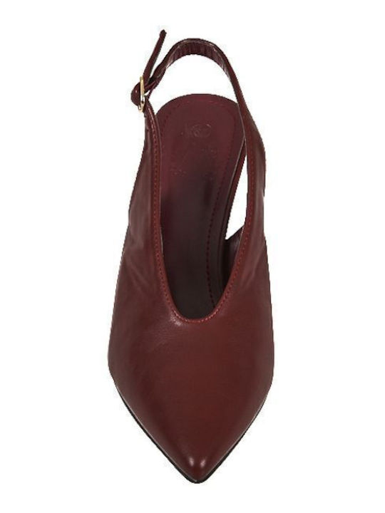 Pumps mit Riemchen & hoher Absatz Burgundisch