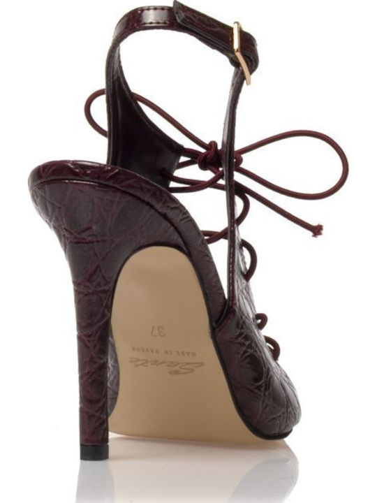 Leather Burgundy High Heels