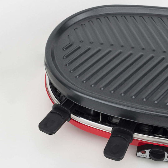 HKoenig Tischplatte Elektrogrill Raclette Glatte und Geriffelte Platte 1500W mit einstellbarem Thermostat 35.5cmx29.5cmcm