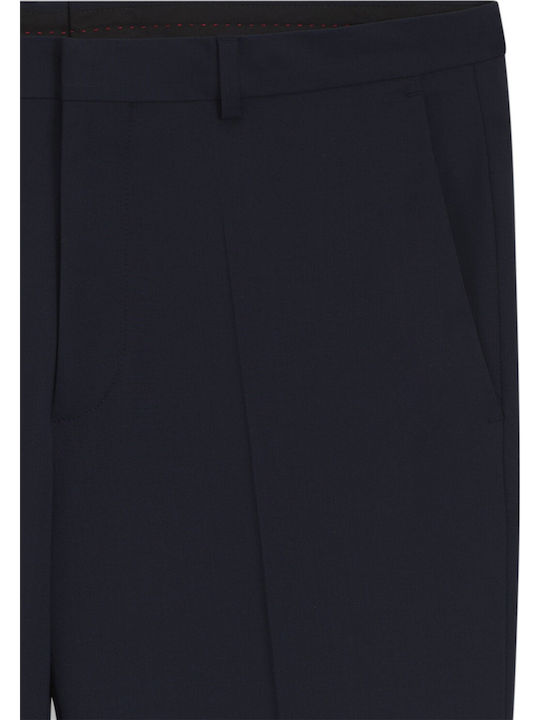 Hesten253xmh Suit Elastic Trousers in Slim Fit Navy Blue