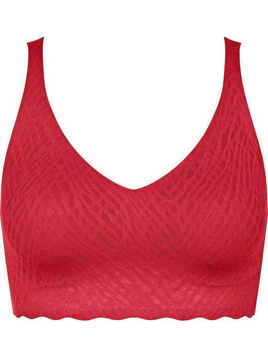 Feel Women's Bra without Padding Red