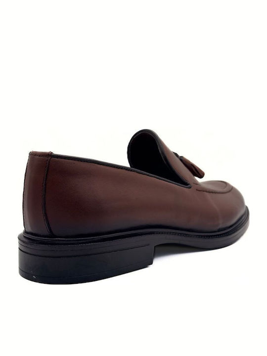 Δερμάτινα Ανδρικά Loafers σε Καφέ Χρώμα