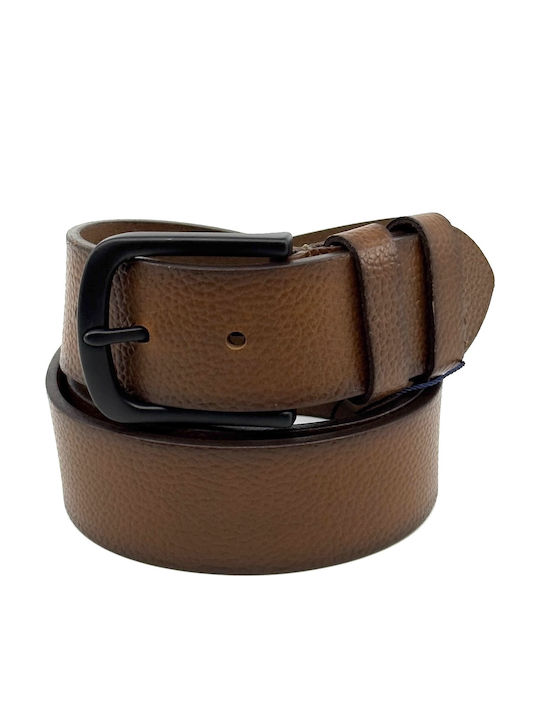 Breit Herren Gürtel Leder Tabac Braun