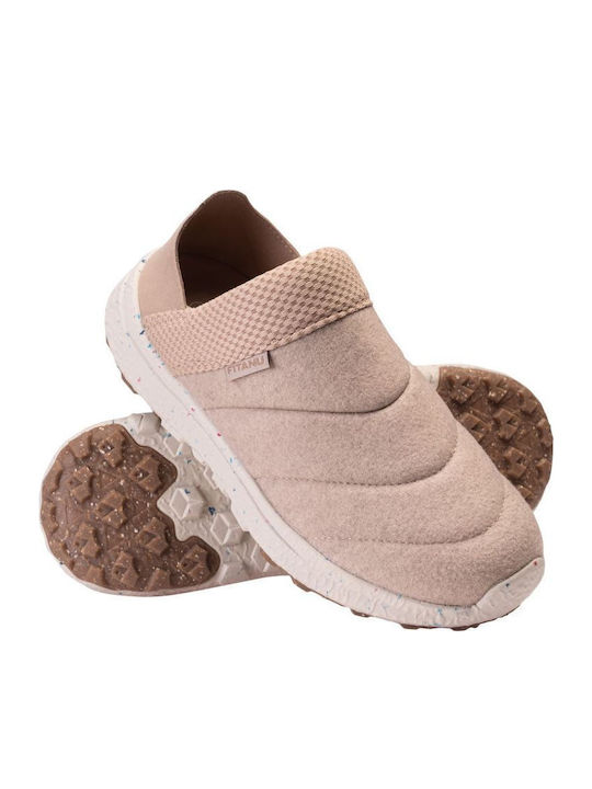 Γυναικεία Slip-On από Συνθετικό Δέρμα Ροζ