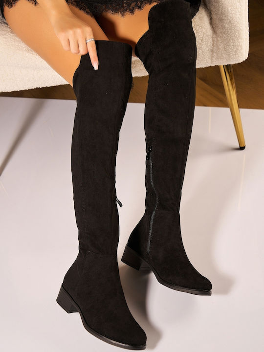Suede Γυναικείες Μπότες Μαύρες