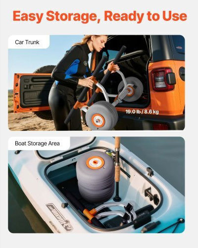 Vevor Detachable Kayak Trolley 158.8 Kg Inflatable Wheels 30.5cm Spsphttc13infqkuy001v0