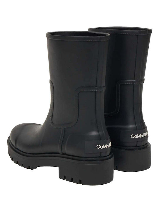 Galoșe de damă Calvin Klein Mid Rainboot din cauciuc ecru