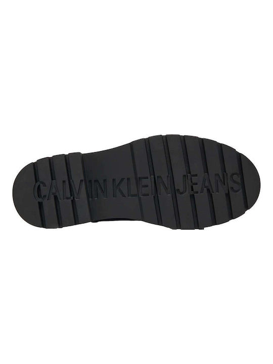 Galoșe de damă Calvin Klein Mid Rainboot din cauciuc ecru