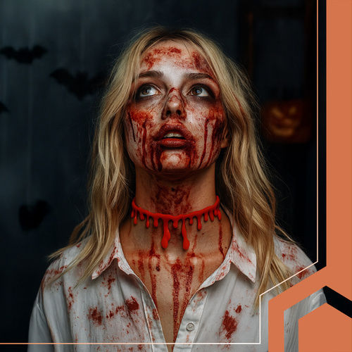 De carnaval Coliere Roșu pentru Halloween 1buc