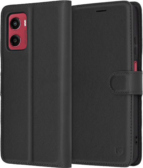 Techsuit Folio Wallet Δερμάτινο / Σιλικόνης Μαύρο (Moto G05 / E15)