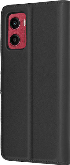 Techsuit Folio Wallet Δερμάτινο / Σιλικόνης Μαύρο (Moto G05 / E15)