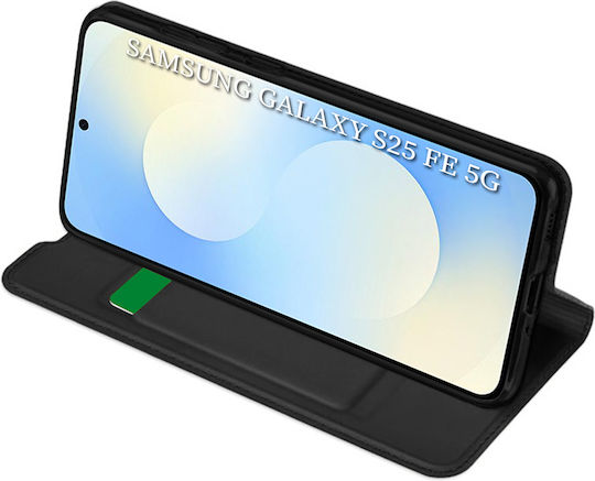 Techsuit Magskin Buchen Sie Silikon / Synthetisches Leder Schwarz (Galaxy S25 FE)