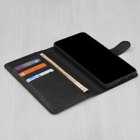 Techsuit Folio Wallet Leather / Silicone Black (Oppo A5)