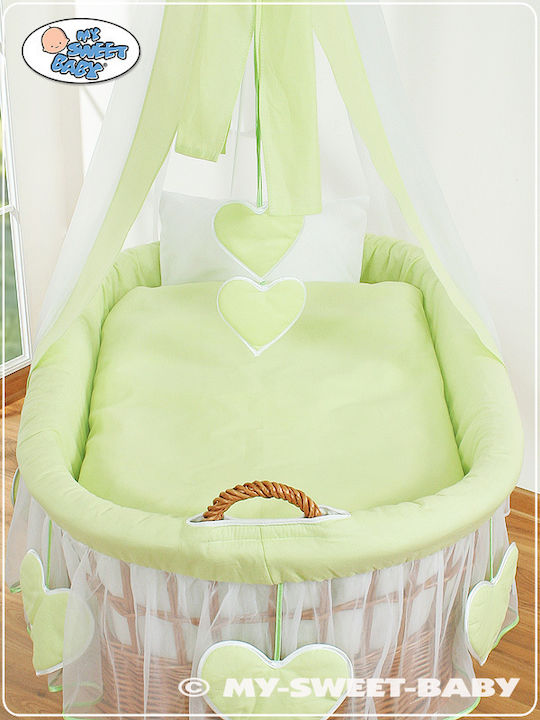 My Sweet Baby Coș de Moș cuțit din lemn cu suport Verde