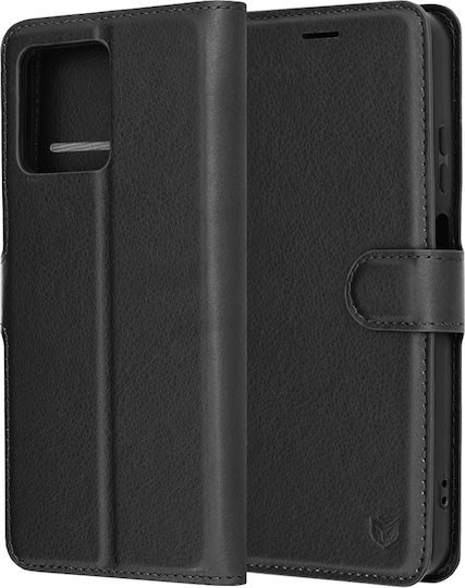 Techsuit Folio Brieftasche Leder / Silikon Schwarz (Moto G15)