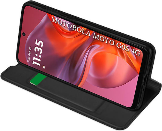 Techsuit Magskin Book Σιλικόνης / Δερματίνης Μαύρο (Moto G05 / E15)