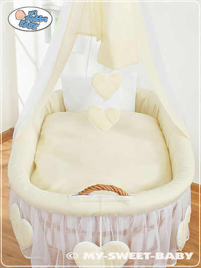 My Sweet Baby Ξύλινη Καλαθούνα με Βάση Εκρού