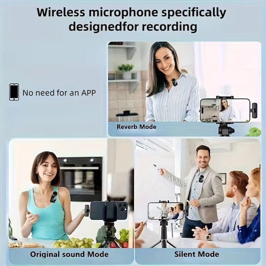 BY151 Wireless Microfon Πέτου, Clip On pentru Vocale