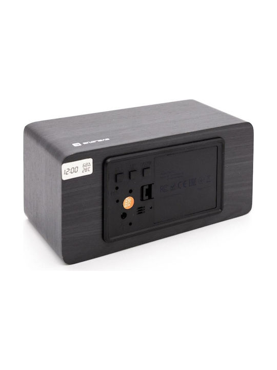 Evelatus Tabletop Digital Clock Wooden Black EMC01BK