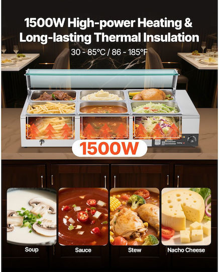 Vevor Θερμαντικό Μπουφέ Σάλτσας με Ισχύ 1500W