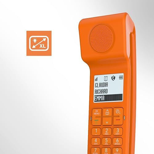 Alcatel ePure Iconic Ασύρματο Τηλέφωνο με Ελληνικό Μενού Πορτοκαλί