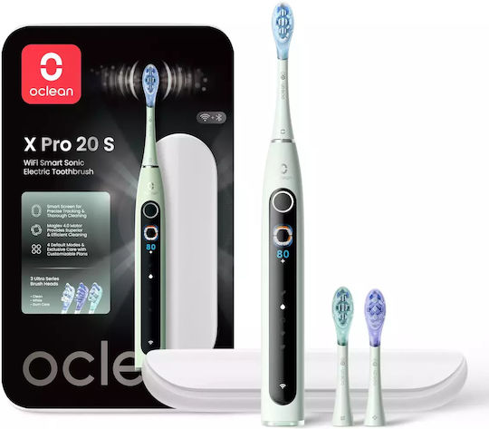 OClean Electric Toothbrush With Pressure Sensor And Green Travel Case