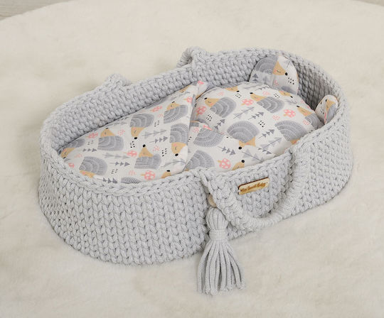 Doll's Blanket Bear Pillow Gray Hedgehogs