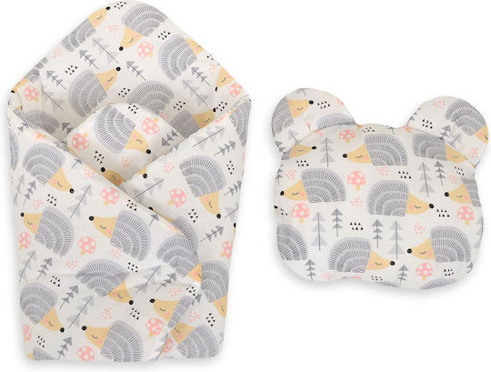 Doll's Blanket Bear Pillow Gray Hedgehogs