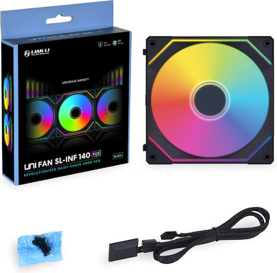 Lian Li UNI Fan SL-Infinity Reverse Blade Case Fan 120mm 2100rpm 61.3cfm with ARGB Lighting and 3-Pin / 4-Pin PWM Connection