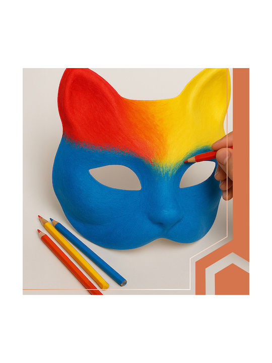 Set 10 Cat Masks Zola One Size Elastic Bands Included 30 X 45 Cm White