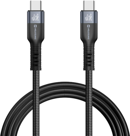 Swissten 5a Thunderbolt 4.0 Cable Usb-c To Usb-c Transfer 150cm 240w Black