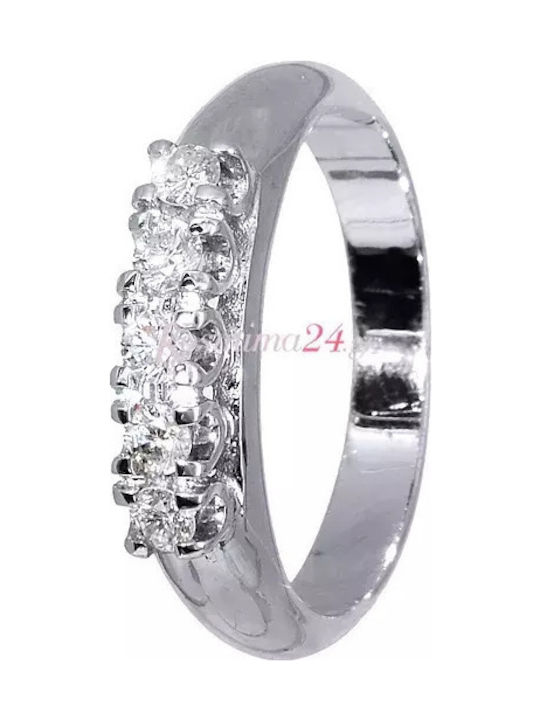 Damentagring Weißgold 18K