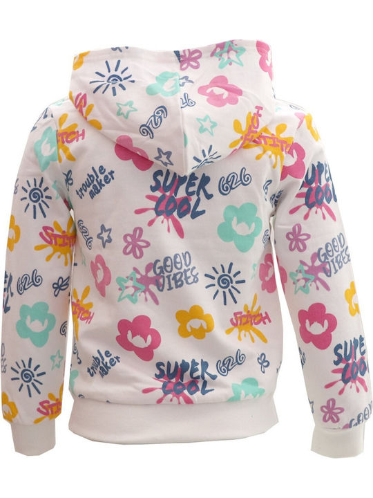 Kids Sweatshirt with Hood Ecru Lilo & Stitch