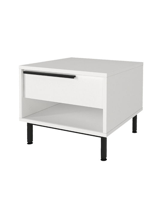 Suzy Bedside Table Wooden White 50x45x41.6cm