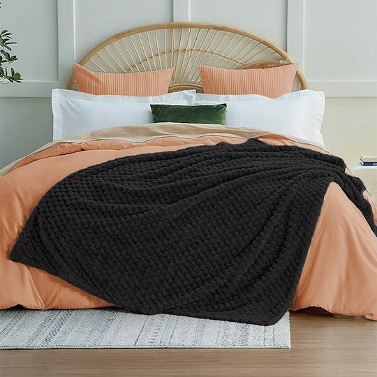Chios Hellas Velvet Blanket Double 200x220cm Black 35241MA