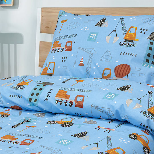 Lino Home Semi Double Set Playground Town Petrol 170x260cm Lino Home Semi Double Set Playground Town Petrol 170x260cm