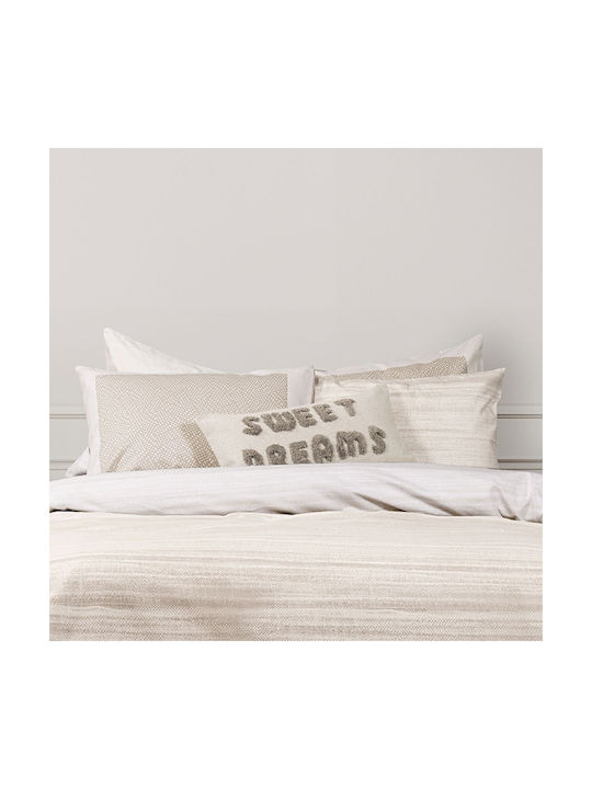 Nima Venity Pillowcase Set Flannel with Envelope Cover Beige 50x70cm.