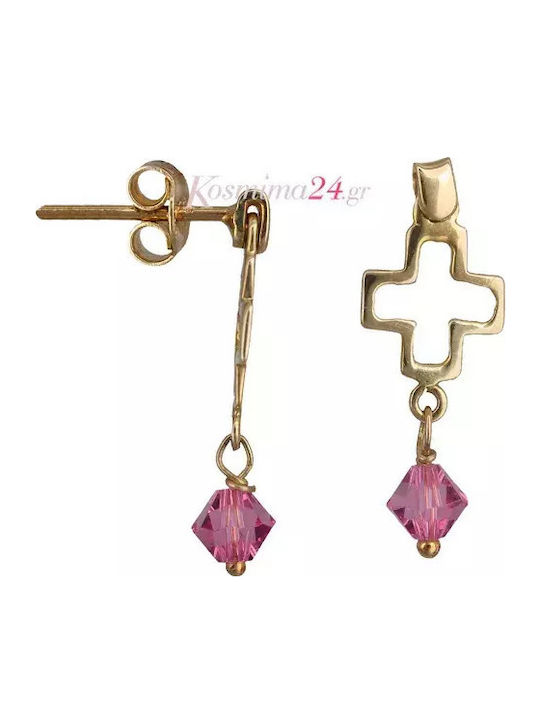 Cercei Fetite Studs Cu Pietre Din Aur 14K