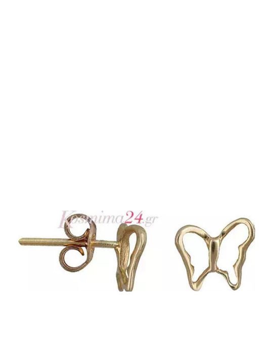 Cercei Fetite Studs Fluturi Din Aur 14K