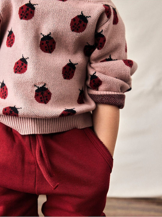 Kinderpullover Langarm Dark Pink Rose Smoke
