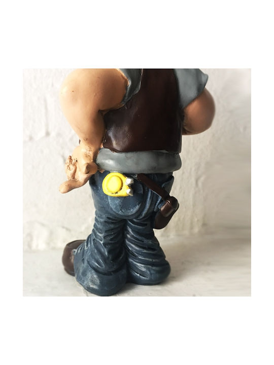 SP Souliotis Decorative Statuette from Plastic Worker with Mustache 9x7x16cm