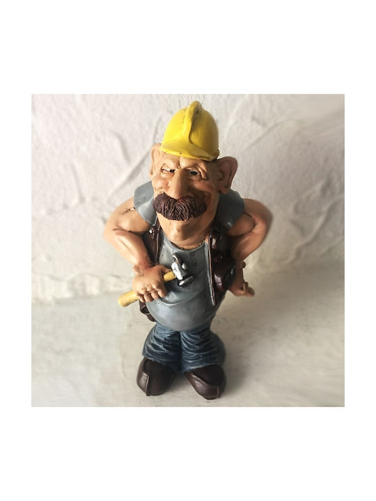 SP Souliotis Decorative Statuette from Plastic Worker with Mustache 9x7x16cm
