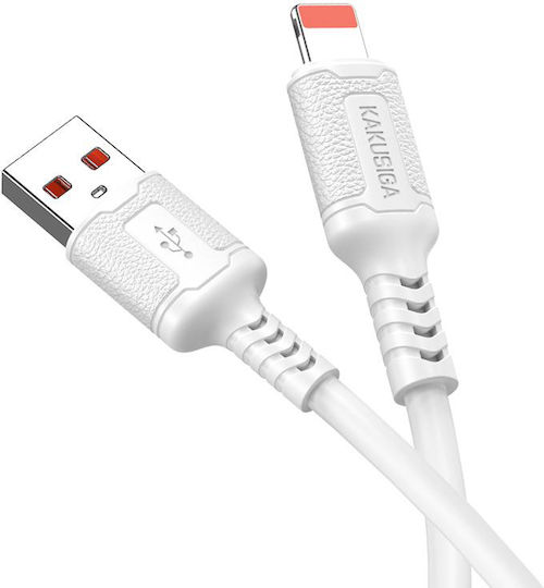 Kakusiga USB-A to Lightning Cable Λευκό 1m KSC-984-L-WH