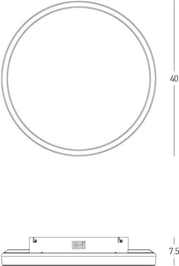 Zambelis Lights Πλαφονιέρα Οροφής Μαύρη με Ενσωματωμένο LED