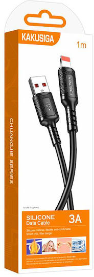 Kakusiga Regular USB-A la Cablu Lightning Negru 1m (KSC-984-L-BK)
