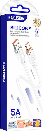 Kakusiga Редовна USB 2.0 Кабел USB-C мъжки - USB-A мъжки Бял 1м (KSC-995-C-WH)