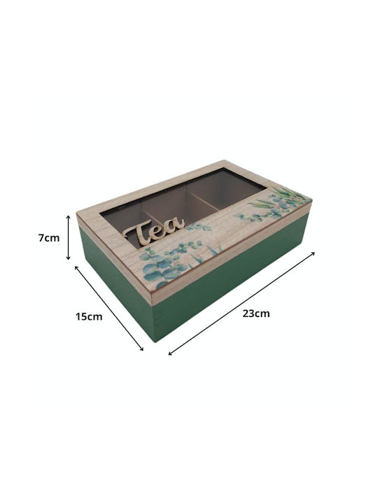 Uncle George Wooden Green Tea Box with Lid 15x7x23cm 1 Piece
