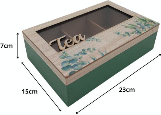 Uncle George Tee-Box mit Deckel Hölzernes Grün 15x7x23cm 1Stück