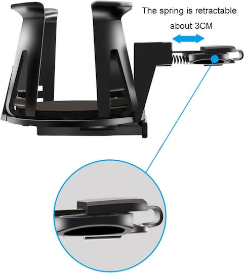 Car Cup Holder 1 Position for AC Vents in Black Color