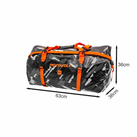Motowolf MDL0717 Σάκος Ουράς Μοτοσυκλέτας Αδιάβροχος 90lt Grey Camouflage